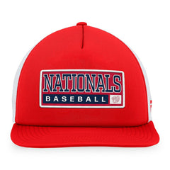 Washington Nationals Majestic Foam Trucker Snapback Hat - Red/White
