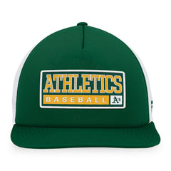 Athletics Majestic Foam Trucker Snapback Hat - Green/White