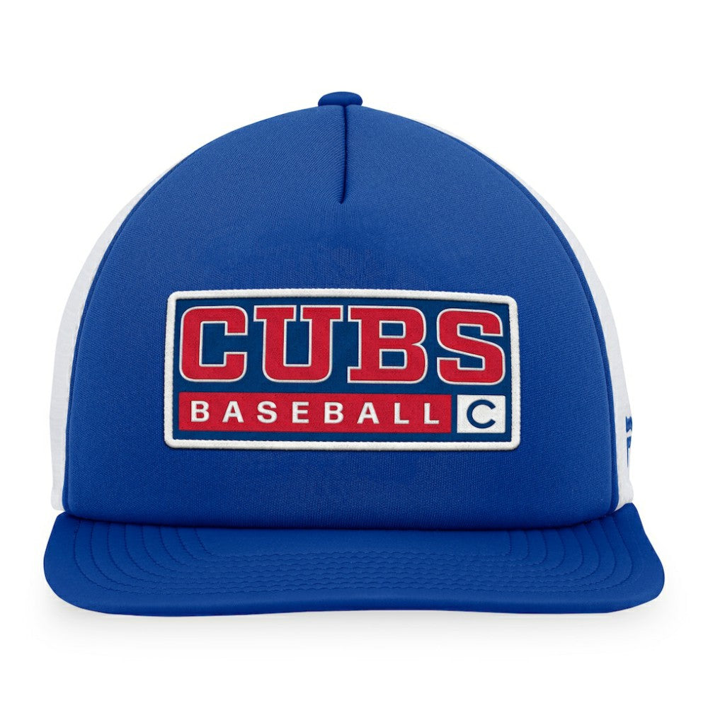 Chicago Cubs Majestic Foam Trucker Snapback Hat - Royal/White