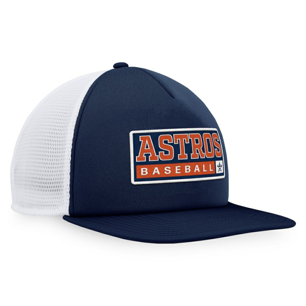 Houston Astros Majestic Foam Trucker Snapback Hat - Navy/White