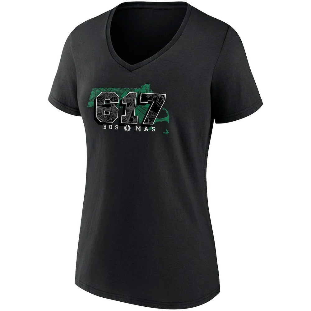 Boston Celtics Women's Hometown Collection 617 V-Neck T-Shirt - Black | Fanatics online