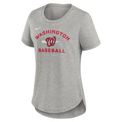 Washington Nationals Women's Hot Prospect Tri-Blend T-Shirt - Heather Gray | Nike