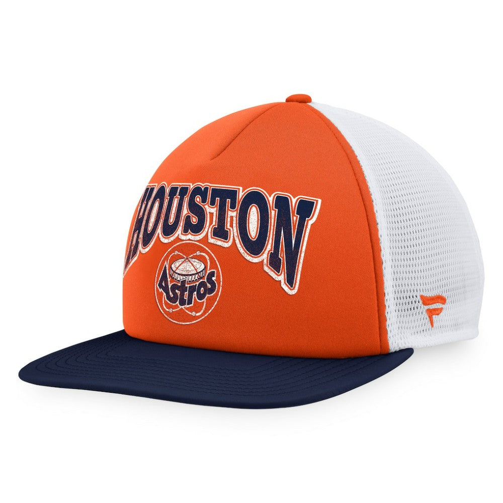 Houston Astros Heritage Foam Front Trucker Snapback Hat - Orange/Navy