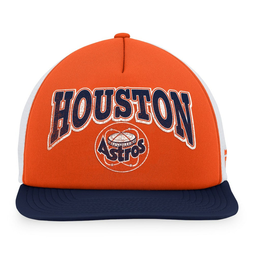 Houston Astros Heritage Foam Front Trucker Snapback Hat - Orange/Navy