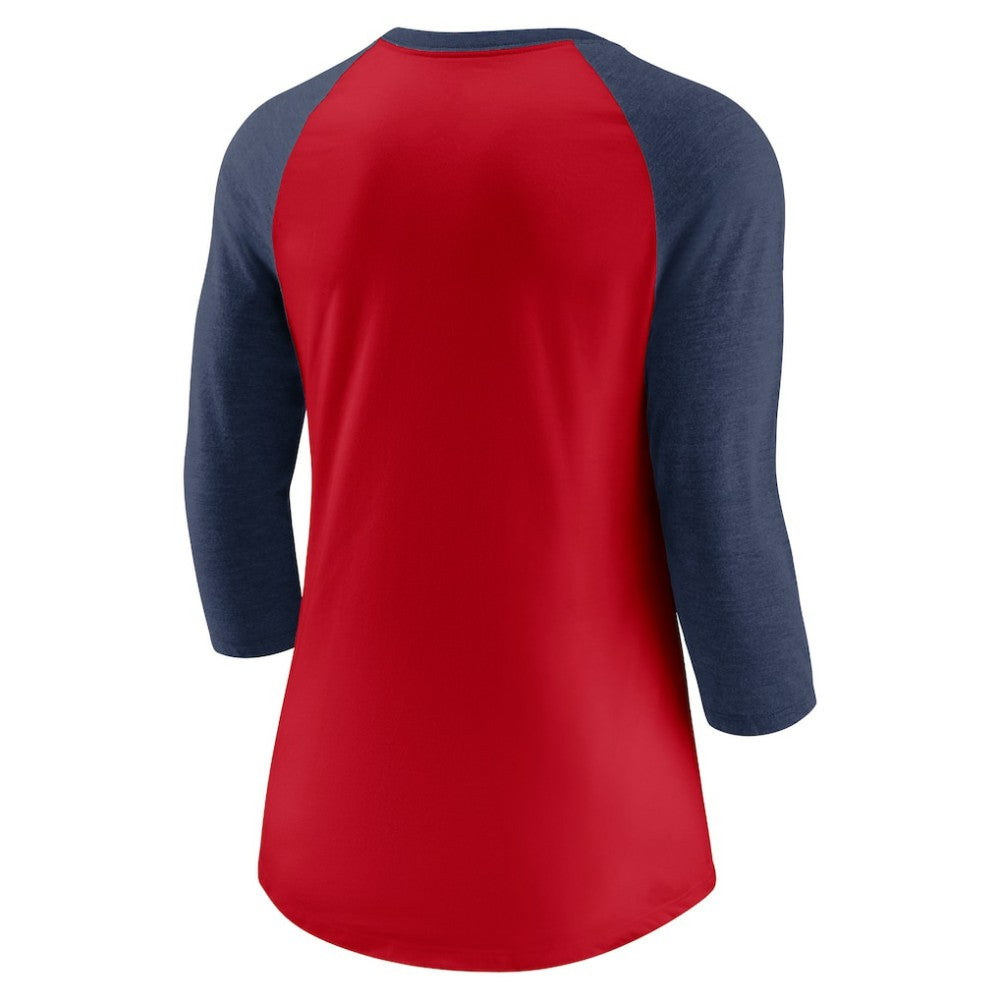 St. Louis Cardinals Women's Next Up Tri-Blend Raglan 3/4-Sleeve T-Shirt - Red/Navy | Nike