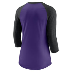 Colorado Rockies Women's Next Up Tri-Blend Raglan 3/4-Sleeve T-Shirt - Purple/Black | Nike