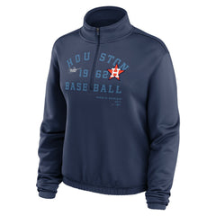 Houston Astros Women's Rewind Splice Half-Zip Semi-Cropped Bubble Hem Sweatshirt - Navy | Nike