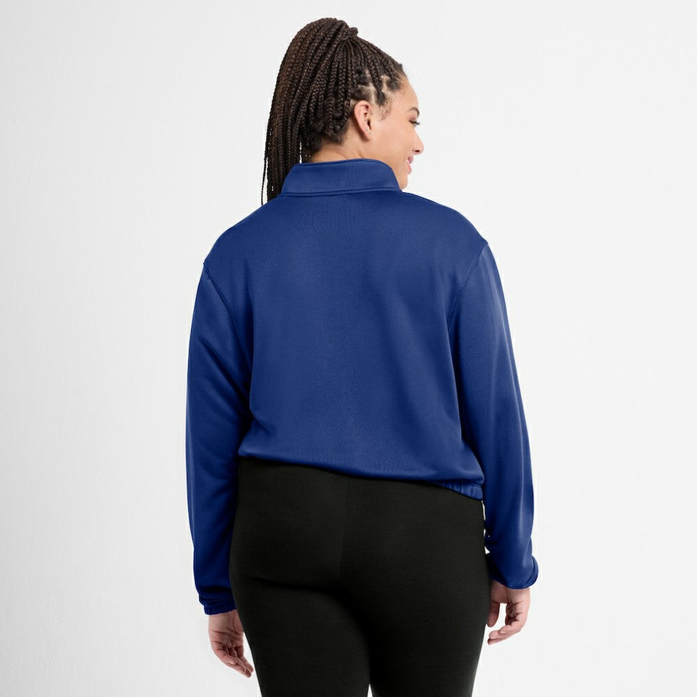 St. Louis Cardinals Women's Rewind Splice Half-Zip Semi-Cropped Bubble Hem Sweatshirt - Royal | Nike