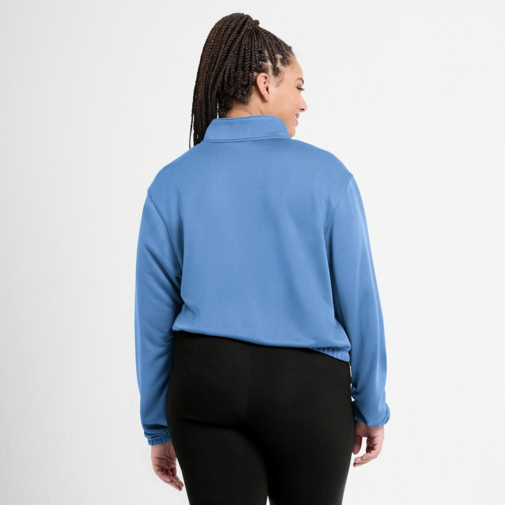 Minnesota Twins Women's Rewind Splice Half-Zip Semi-Cropped Bubble Hem Sweatshirt - Light Blue | Nike
