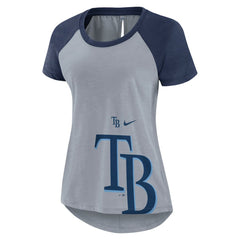 Tampa Bay Rays Women's Summer Breeze Raglan Fashion T-Shirt - Heather Gray | Nike