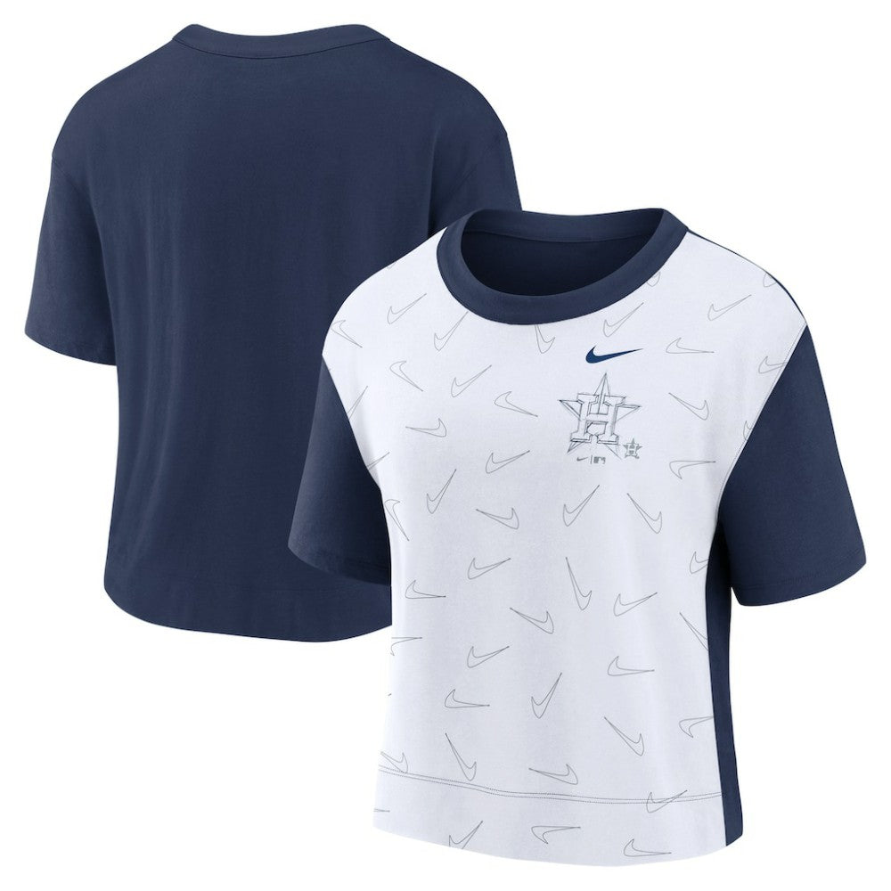 Houston Astros Women's Line Up High Hip Fashion T-Shirt - Navy/White | Nike
