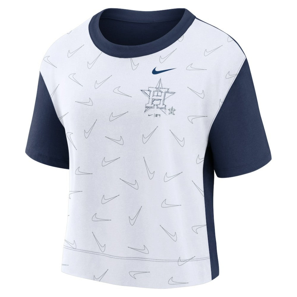Houston Astros Women's Line Up High Hip Fashion T-Shirt - Navy/White | Nike