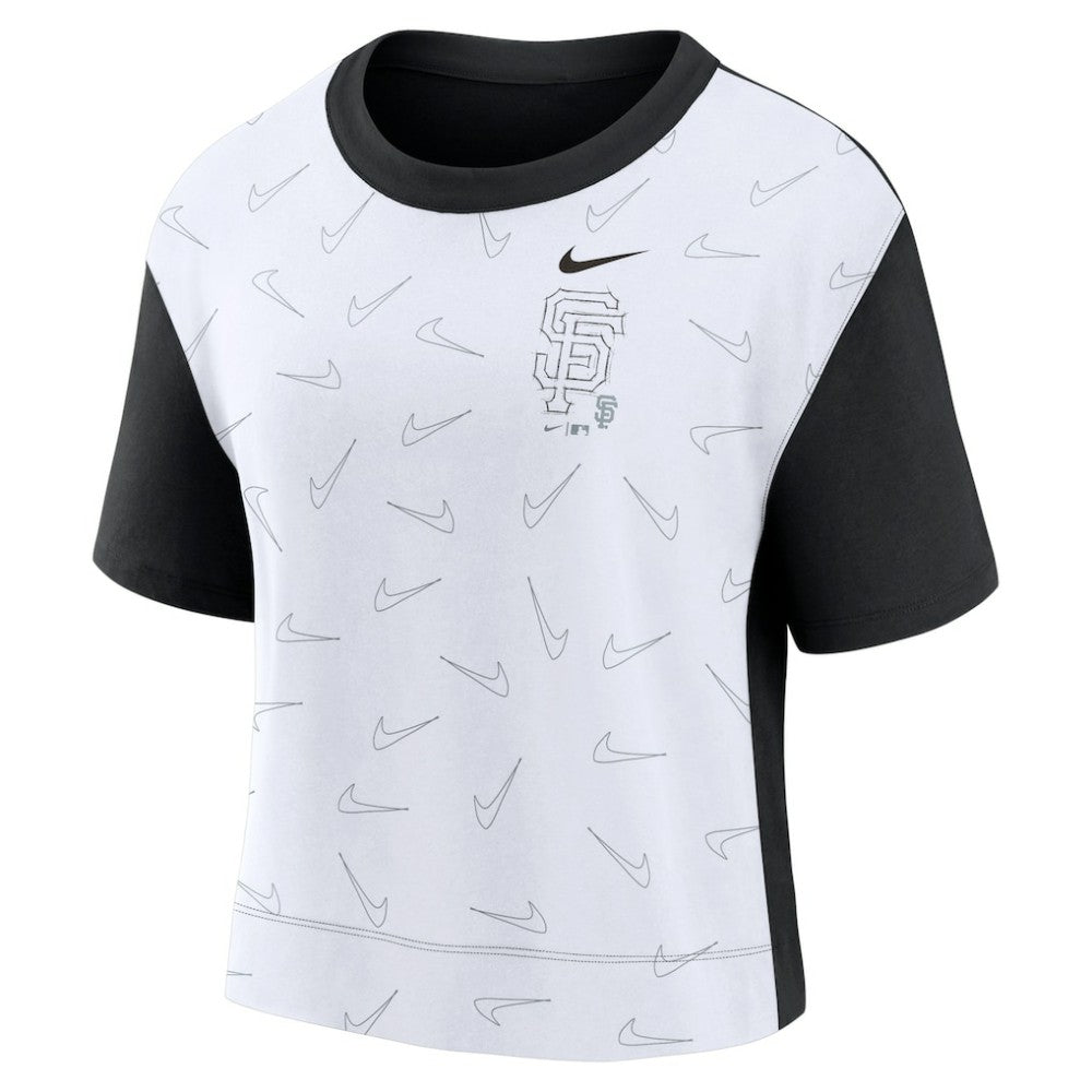 San Francisco Giants Women's Line Up High Hip Fashion T-Shirt - Black/White | Nike