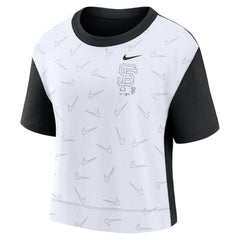 San Francisco Giants Women's Line Up High Hip Fashion T-Shirt - Black/White | Nike