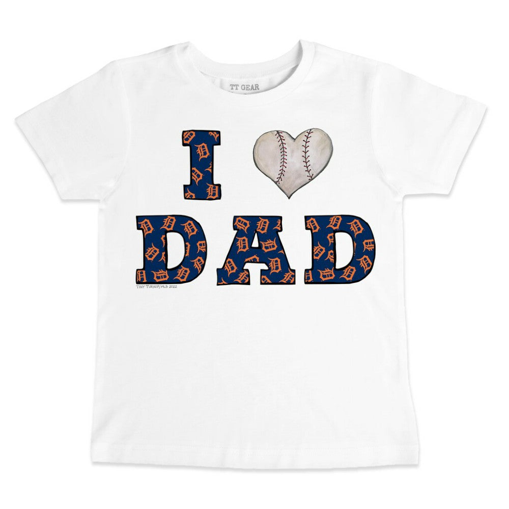 Detroit Tigers Tiny Turnip Youth I Love Dad T-Shirt - White