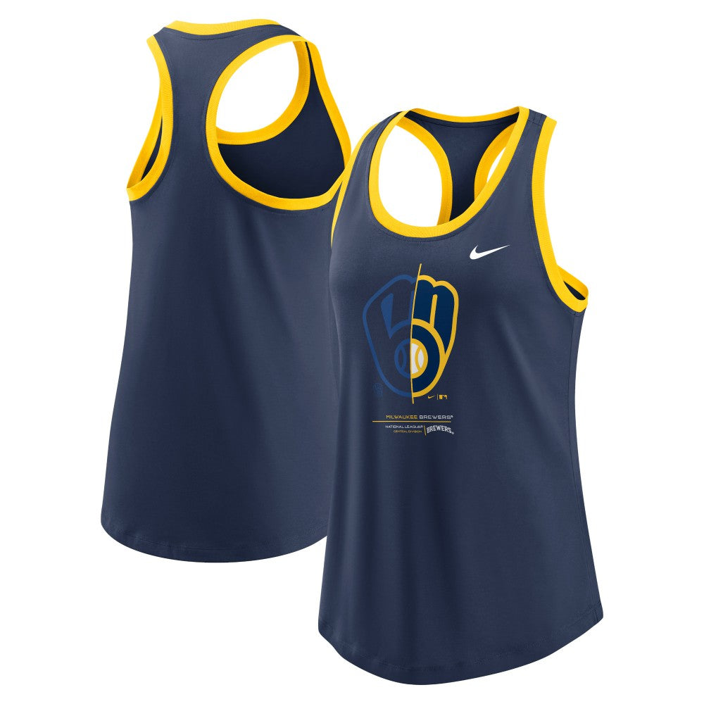 Milwaukee Brewers Women's Tech Tri-Blend Tank Top - Navy | Nike