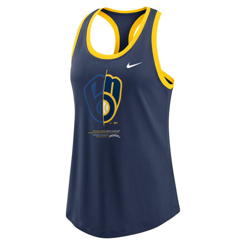 Milwaukee Brewers Women's Tech Tri-Blend Tank Top - Navy | Nike