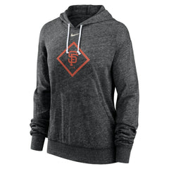 San Francisco Giants Women's Diamond Icon Gym Vintage Lightweight Hooded Top - Black | Nike
