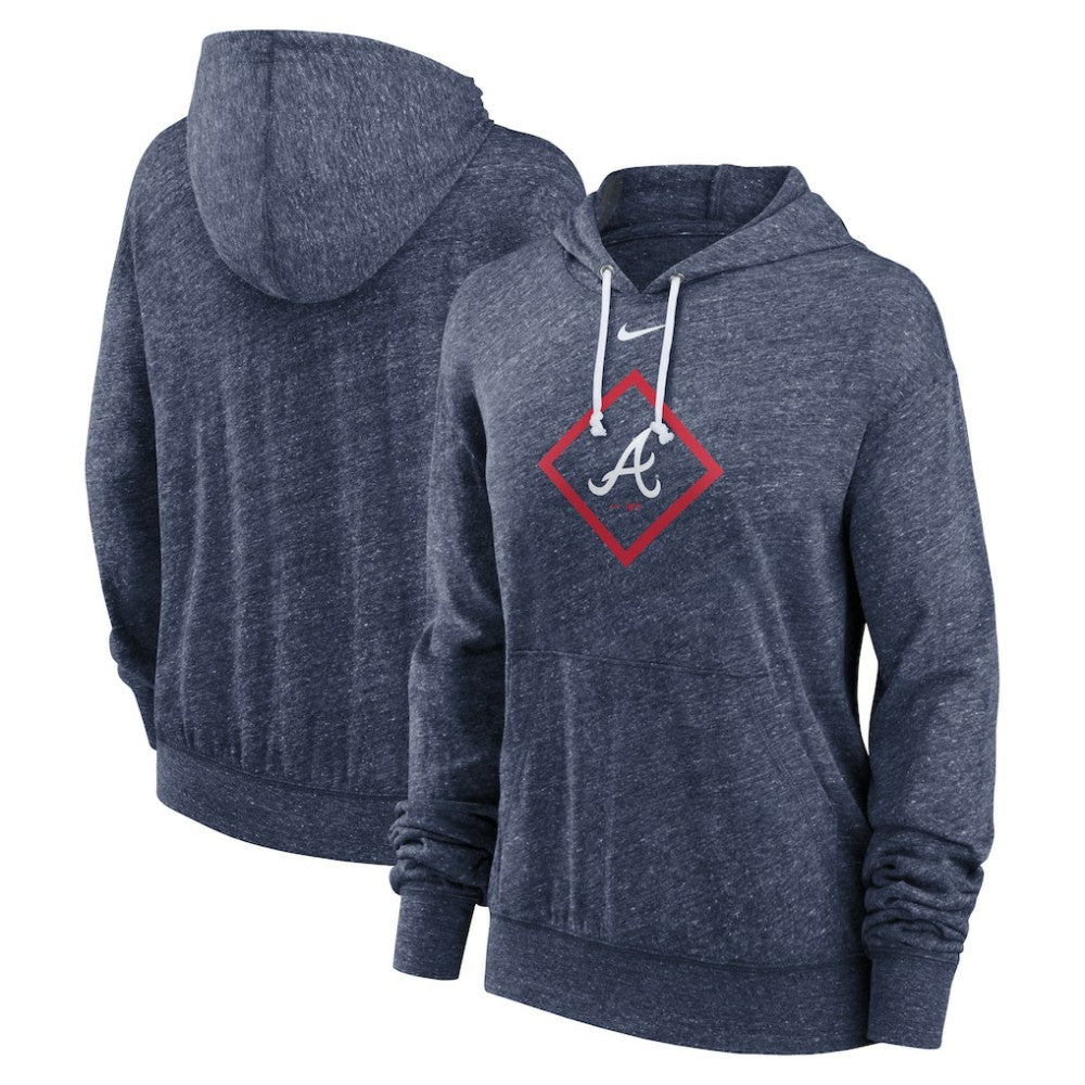 Atlanta Braves Women's Diamond Icon Gym Vintage Lightweight Hooded Top - Navy | Nike