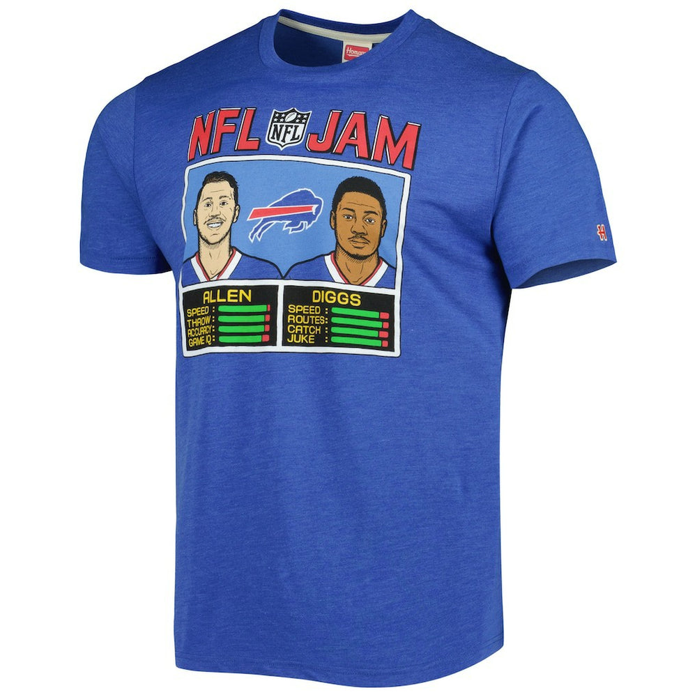 Josh Allen & Stefon Diggs Buffalo Bills Homage Unisex NFL Jam Tri-Blend T-Shirt - Heather Royal outlet