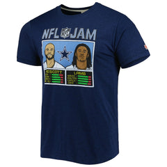 CeeDee Lamb & Dak Prescott Dallas Cowboys Homage Unisex NFL Jam Tri-Blend T-Shirt - Heathered Navy cheap