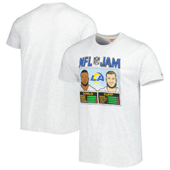 Aaron Donald & Cooper Kupp Los Angeles Rams Homage Unisex NFL Jam Tri-Blend T-Shirt - Ash online