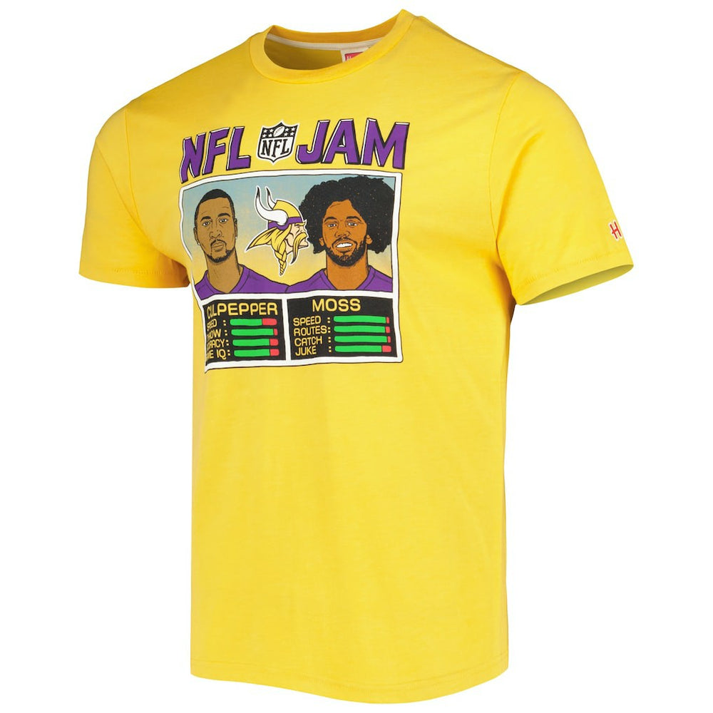 Randy Moss & Daunte Culpepper Minnesota Vikings Homage Unisex NFL Jam Retired Tri-Blend T-Shirt - Heather Gold outlet
