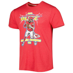 Patrick Mahomes Kansas City Chiefs Homage Unisex NFL Blitz Player Tri-Blend T-Shirt - Heathered Heather Red sale