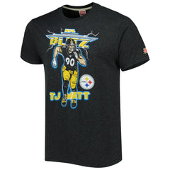 T.J. Watt Pittsburgh Steelers Homage Unisex NFL Blitz Player Tri-Blend T-Shirt - Heathered Heather Charcoal online