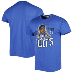 Jonathan Taylor Indianapolis Colts Homage Unisex Caricature Player Tri-Blend T-Shirt - Heather Royal on sale