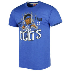 Jonathan Taylor Indianapolis Colts Homage Unisex Caricature Player Tri-Blend T-Shirt - Heather Royal on sale