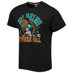 Tyreek Hill Miami Dolphins Homage Unisex Caricature Player Tri-Blend T-Shirt - Heather Black for sale