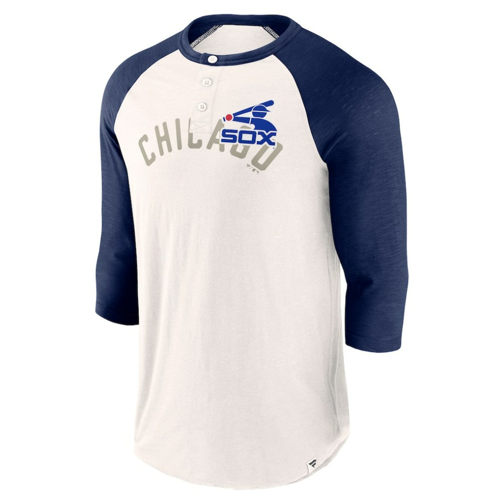 Chicago White Sox Backdoor Slider Raglan 3/4-Sleeve T-Shirt - White/Navy