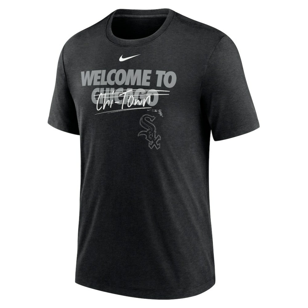 Chicago White Sox Home Spin Tri-Blend T-Shirt - Heather Black | Nike