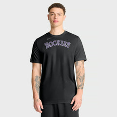 Colorado Rockies New Legend Wordmark Dri-FIT T-Shirt - Black | Nike