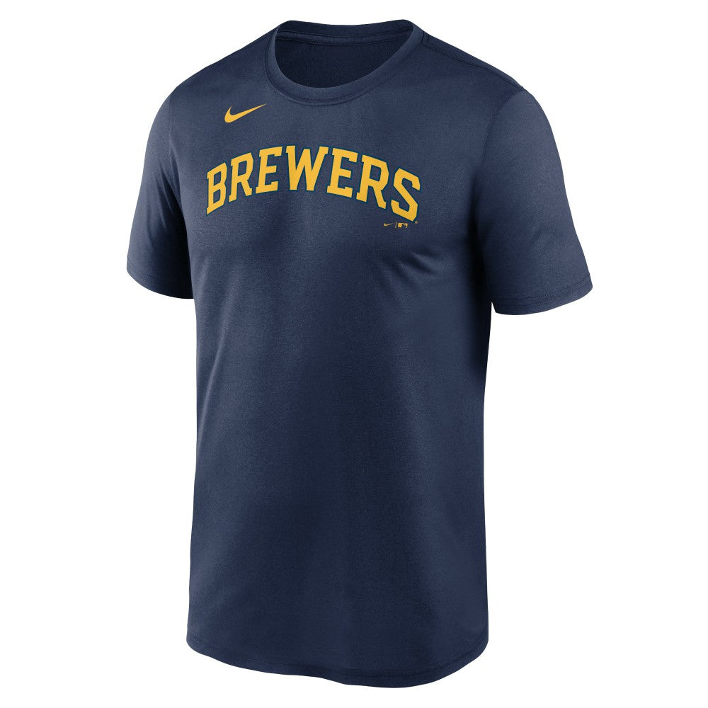 Milwaukee Brewers New Legend Wordmark Dri-FIT T-Shirt - Navy | Nike