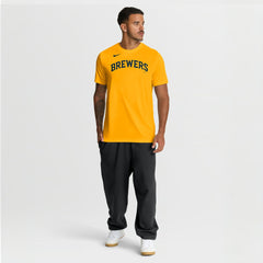 Milwaukee Brewers New Legend Wordmark Dri-FIT T-Shirt - Gold | Nike