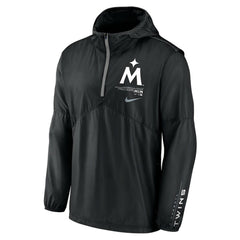 Minnesota Twins Authentic Night Game Performance Half-Zip Windbreaker - Black | Nike