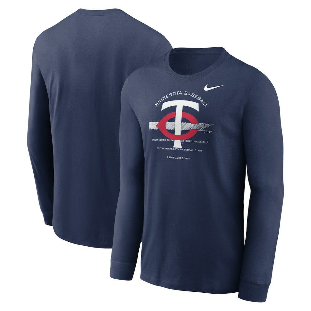 Minnesota Twins Over Arch Performance Long Sleeve T-Shirt - Navy | Nike