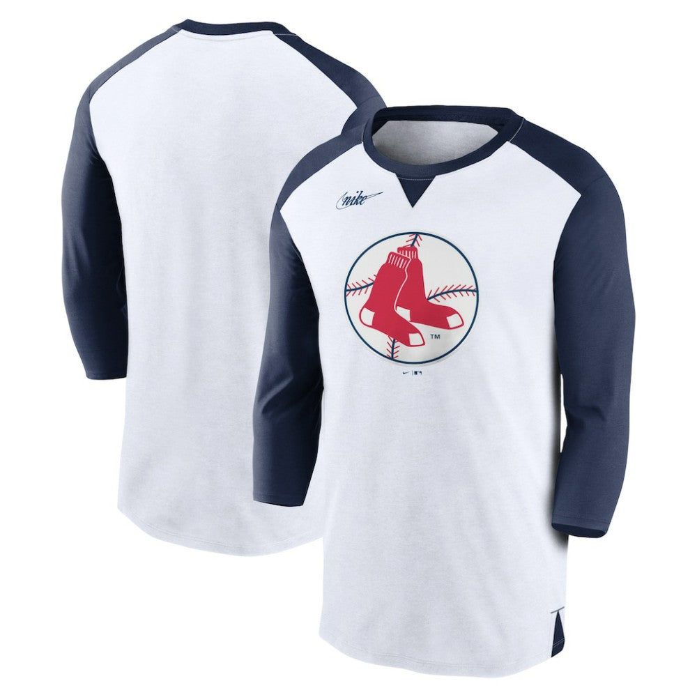 Boston Red Sox Rewind 3/4-Sleeve T-Shirt - White/Navy | Nike