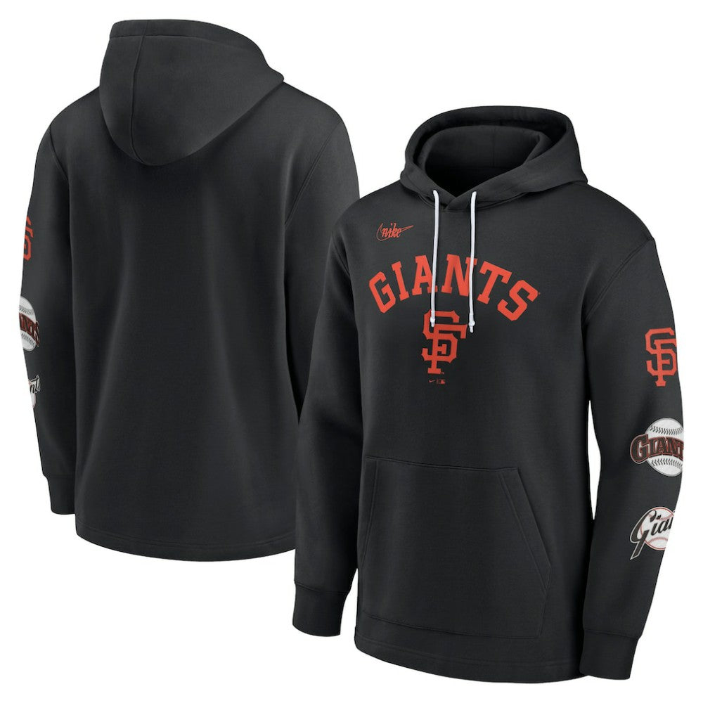 San Francisco Giants Rewind Lefty Pullover Hoodie - Black | Nike