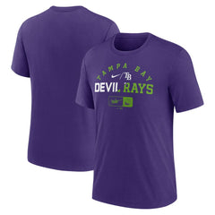 Tampa Bay Rays Rewind Review Slash Tri-Blend T-Shirt - Heather Purple | Nike