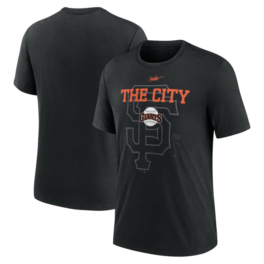 San Francisco Giants Rewind Retro Tri-Blend T-Shirt - Black | Nike