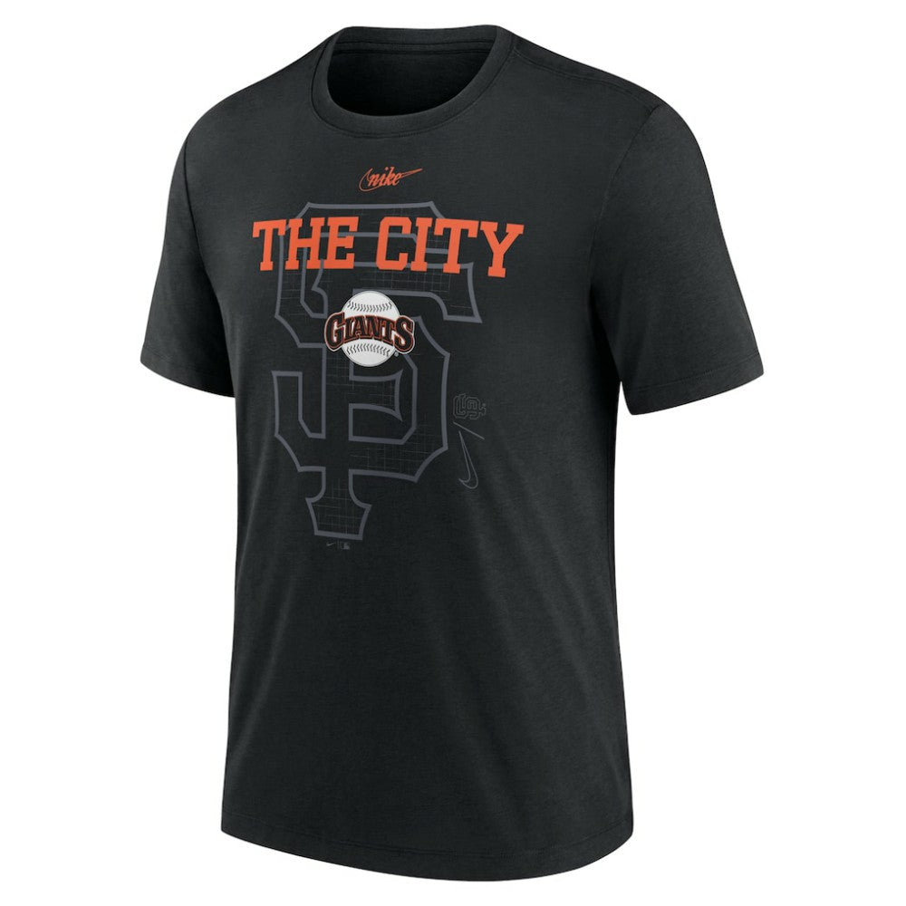 San Francisco Giants Rewind Retro Tri-Blend T-Shirt - Black | Nike