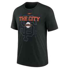 San Francisco Giants Rewind Retro Tri-Blend T-Shirt - Black | Nike