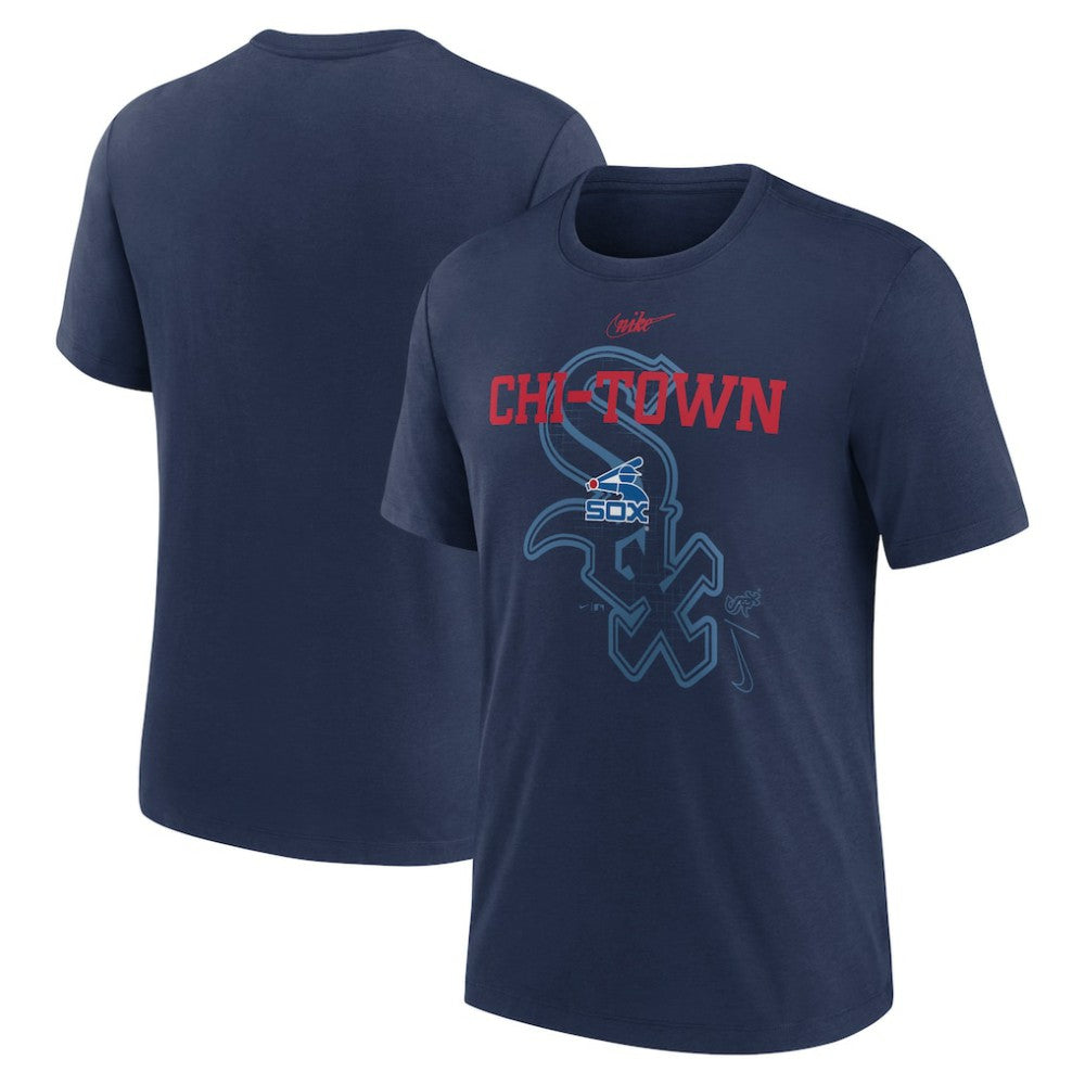 Chicago White Sox Rewind Retro Tri-Blend T-Shirt - Navy | Nike