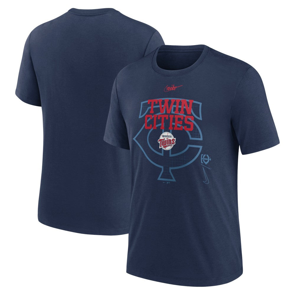 Minnesota Twins Rewind Retro Tri-Blend T-Shirt - Navy | Nike