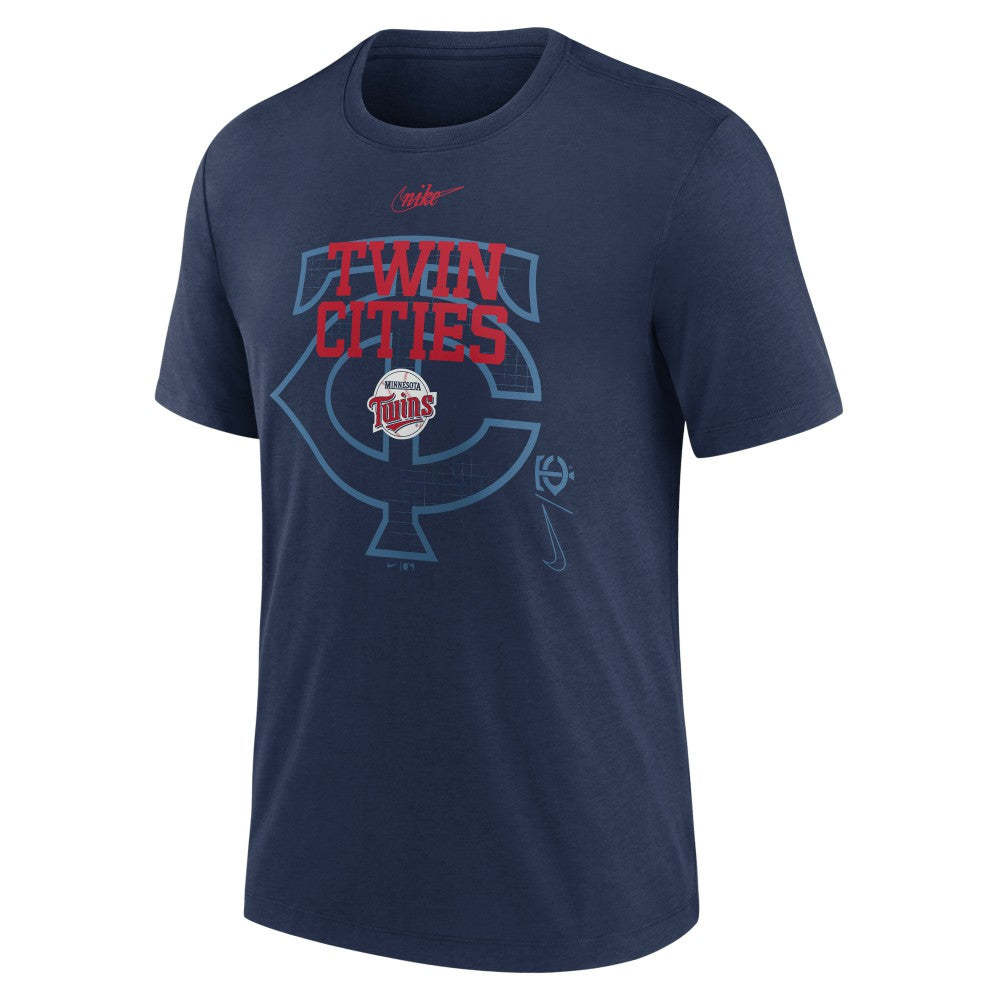 Minnesota Twins Rewind Retro Tri-Blend T-Shirt - Navy | Nike