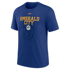 Seattle Mariners Rewind Retro Tri-Blend T-Shirt - Royal | Nike