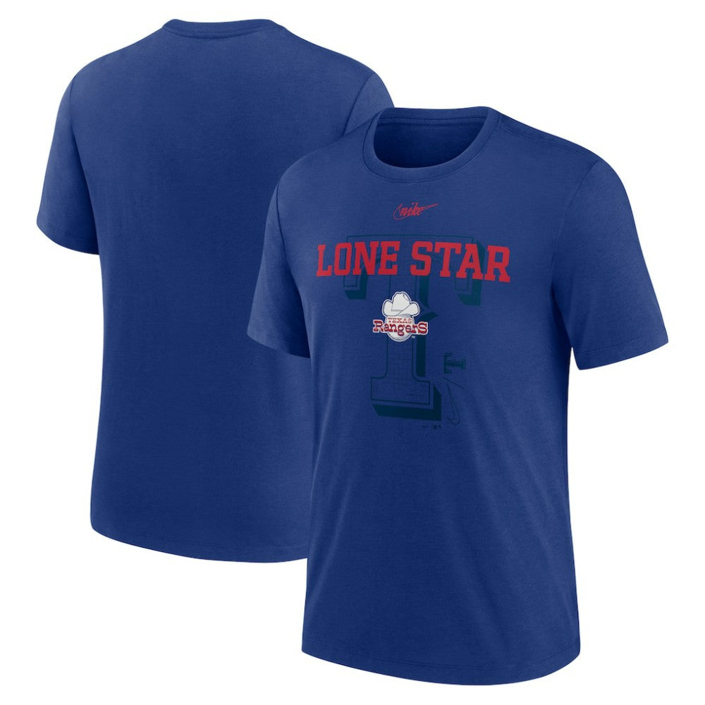 Texas Rangers Rewind Retro Tri-Blend T-Shirt - Royal | Nike